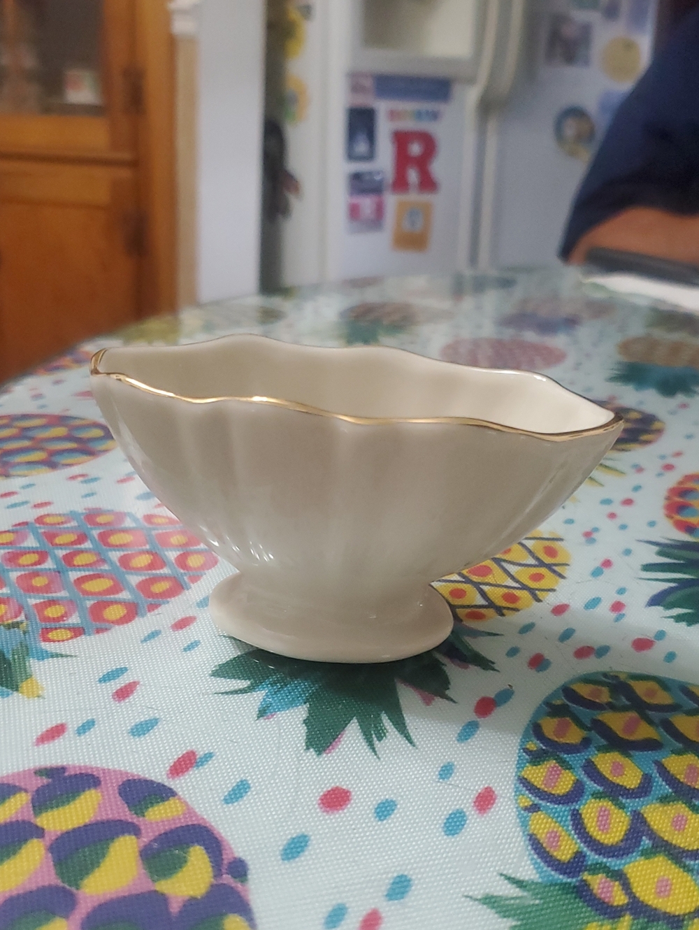 Lenox Cream Porcelain Dish with Gold Logo